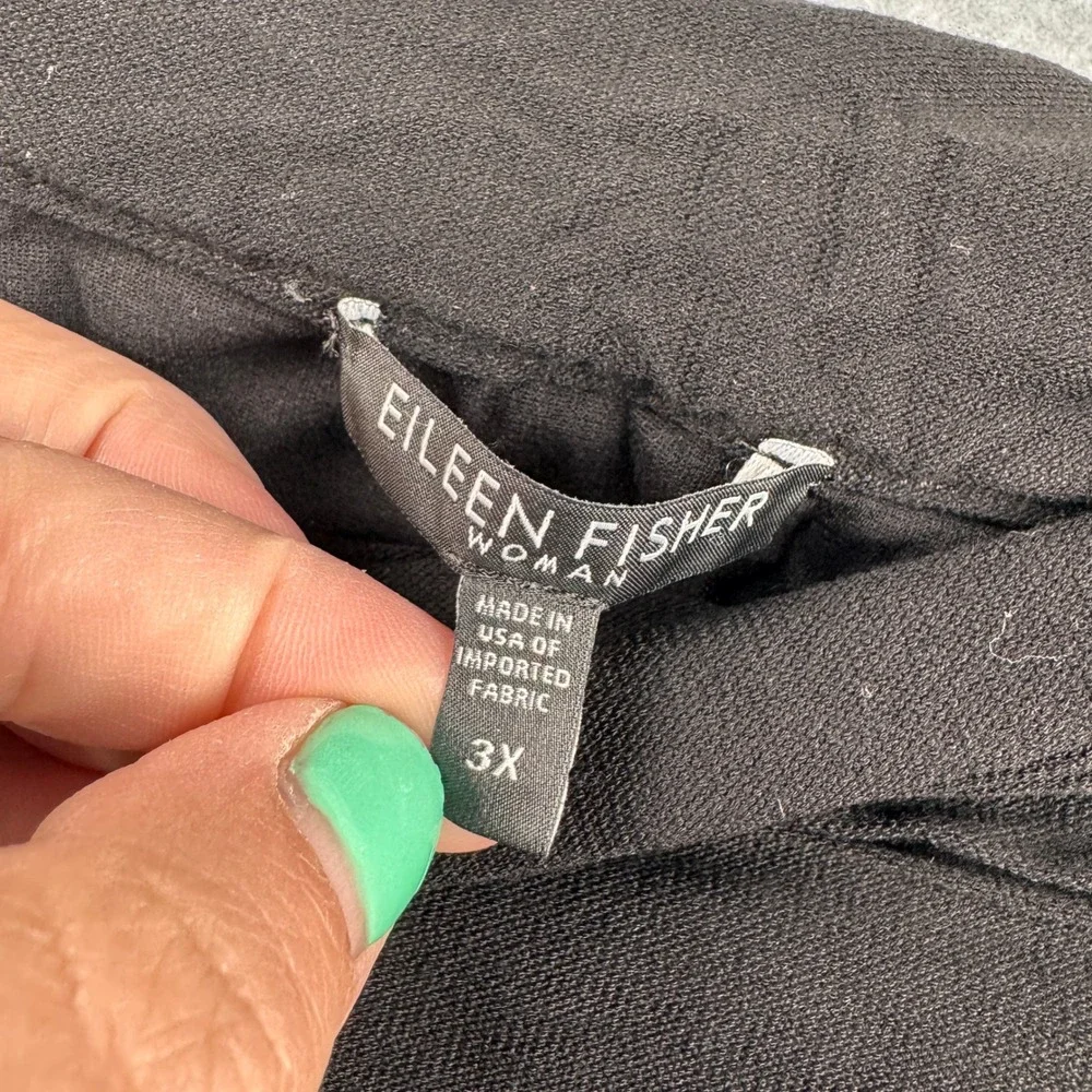 Eileen Fisher Skirt Womens 3X Black‎ Stretch Jersey Foldover Waist Mini